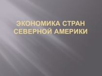 Экономика стран Северной Америки