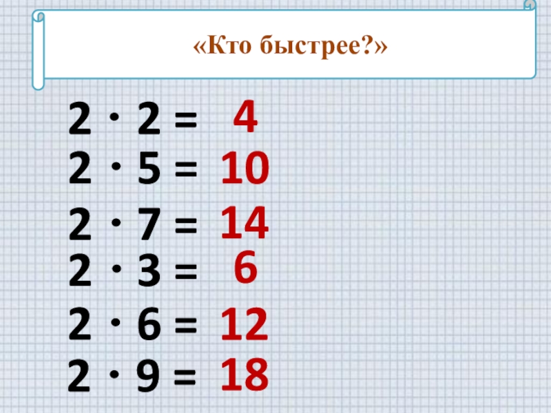 Приемы умножения числа 2 презентация 2 класс