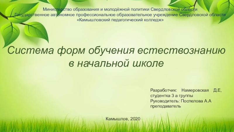 Министерство образования и молодёжной политики Свердловской