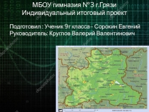 МБОУ гимназия №3 г.Грязи
Индивидуальный итоговый проект
Подготовил : Ученик 9г