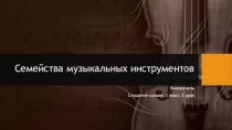 Семейства музыкальных инструментов