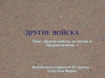 ДРУГИЕ ВОЙСКА