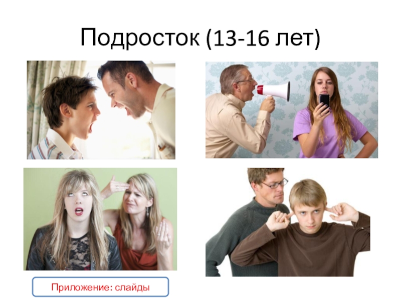 Подросток (13-16 лет)Приложение: слайды