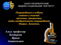 Повреждение и гибель
клеток и тканей:
причины, механизмы,
виды необратимого