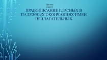 Правописание гласных в падежных окончаниях имен прилагательных