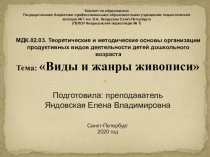 Тема: Виды и жанры живописи Подготовила: преподаватель Яндовская Елена