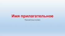 Имя прилагательное