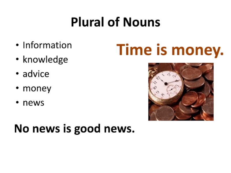 Информация время деньги. Time is money. Money Nouns. Money hair News. Knowledge в единственном числе.