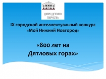 IX городской интеллектуальный конкурс  Мой Нижний Новгород