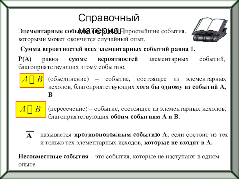 Случайный опыт может закончиться. Элементарные события. Сколько всего элементарных событий. Вероятность элементарных событий. Сумма вероятностей всех событий элементарных событий.