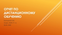 Отчет по дистанционному обучению