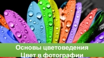 Основы цветоведения Цвет в фотографии