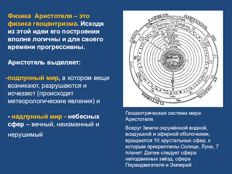 Аристотелевская картина мира период