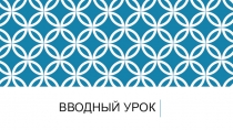 Вводный урок