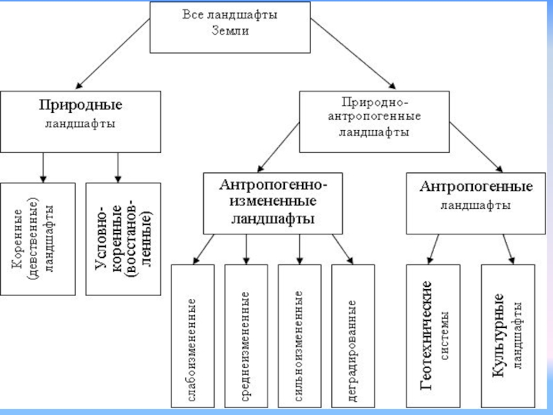 Таблица антропогенные ландшафты