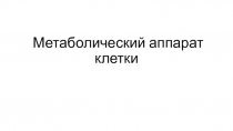 Метаболический аппарат клетки