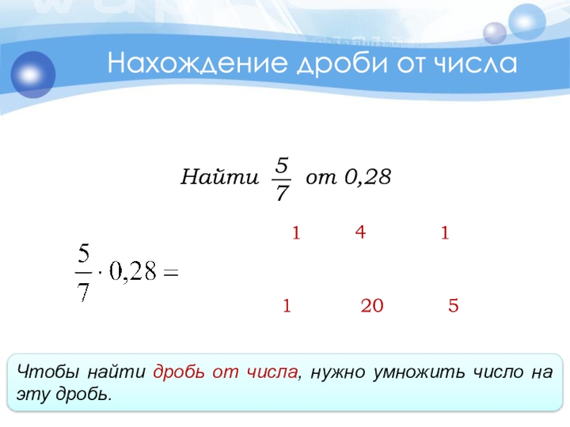 Дробь от числа 5 класс презентация