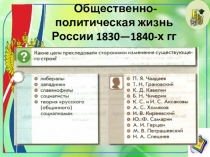 Общественно-политическая жизнь России 1830—1840-х гг