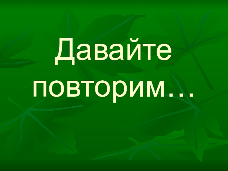 Презентация Давайте повторим…