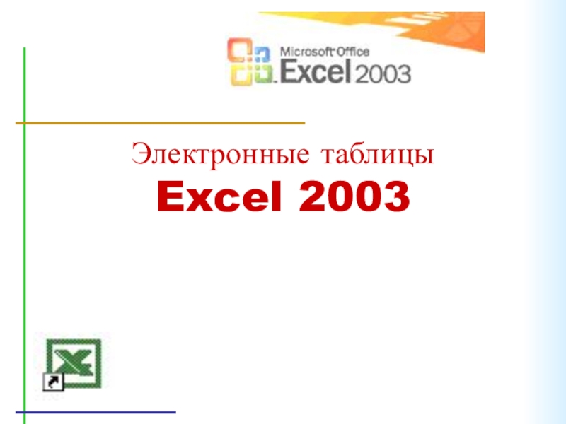 Презентация Электронные таблицы Excel 2003