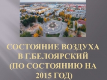 Состояние воздуха в г.Белоярский (по состоянию на 2015 год)