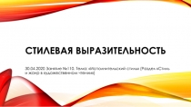 Стилевая выразительность