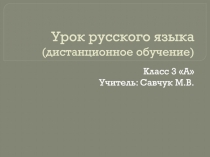 Урок русского языка (дистанционное обучение)