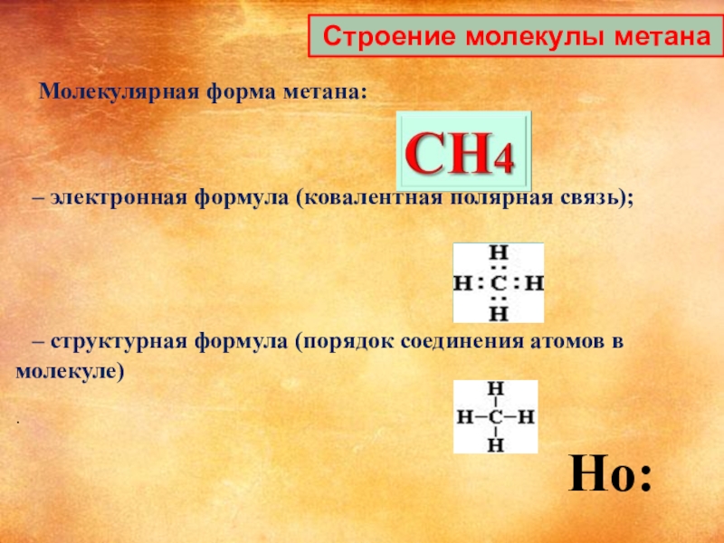 Схемы образования молекул ch4