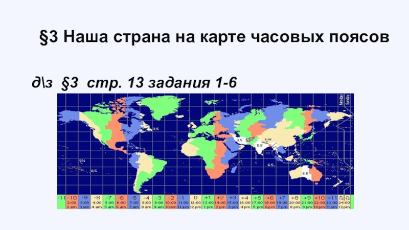 Презентация 3 Наша страна на карте часовых поясов