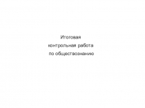 Итоговая
контрольная работа
по обществознанию