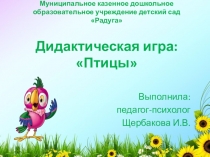 Дидактическая игра: Птицы