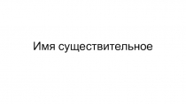 Имя существительное
