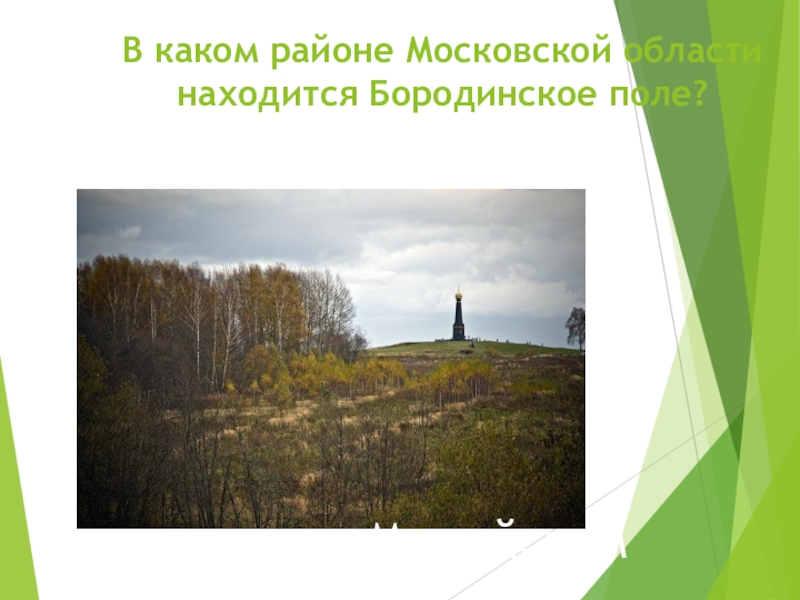 В каком районе Московской области находится Бородинское поле.