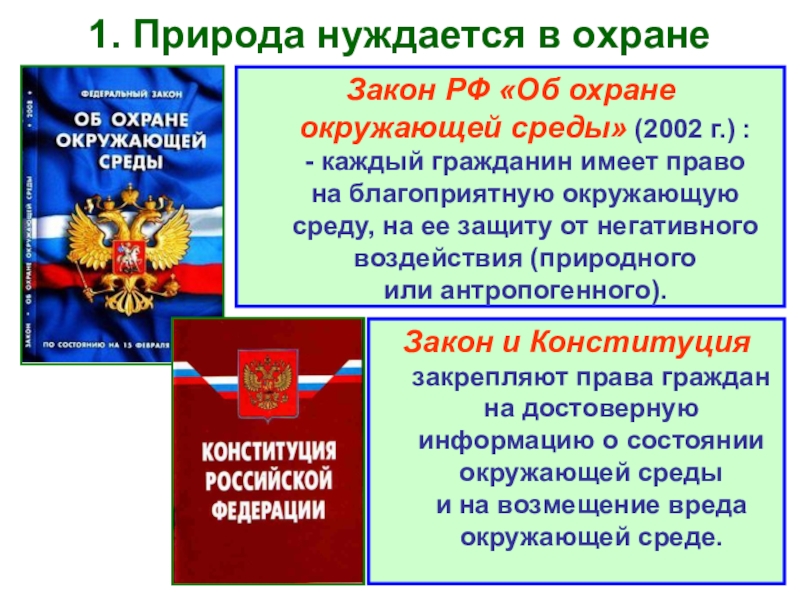 Презентация по обществознанию 7 класс закон на страже природы