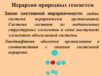 Иерархия природных геосистем