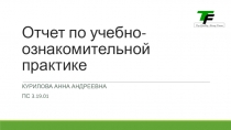 Отчет по учебно-ознакомительной практике