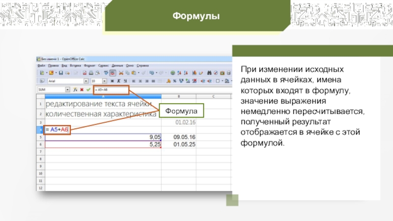 Данные в ячейках электронных таблиц. Данные в ячейках таблицы. Изменение формулы в ячейке. Режимы работы ячейки электронной таблицы. Рабочая область состоящая из ячеек.