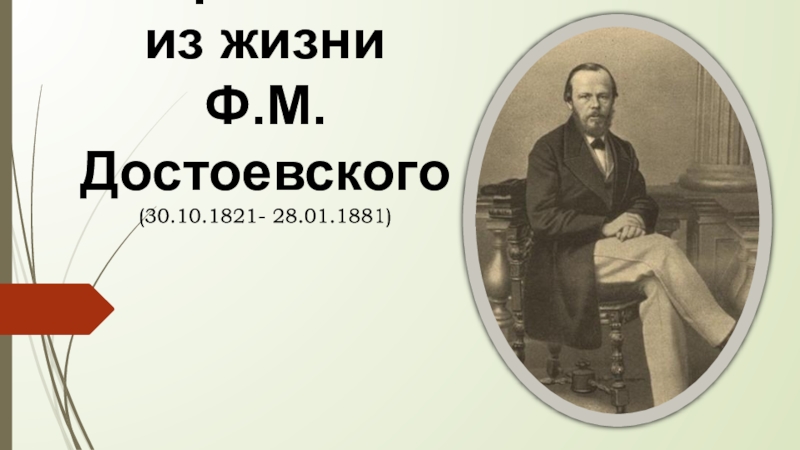 Интересные факты из жизни Ф.М. Достоевского (30.10.1821- 28.01.1881)