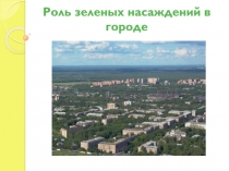 Роль зеленых насаждений в городе