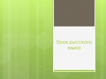 Урок русского языка