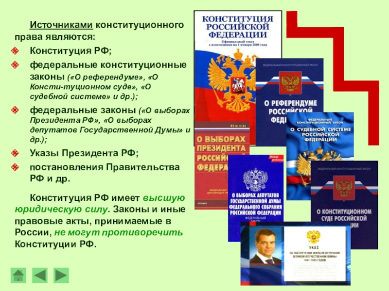 Конституционными законами федеральными законами указами. Источниками конституционного права России не являются. Конституция и федеральные законы. Источниками российского конституционного права являются:. Федеральные конституционные законы РФ.