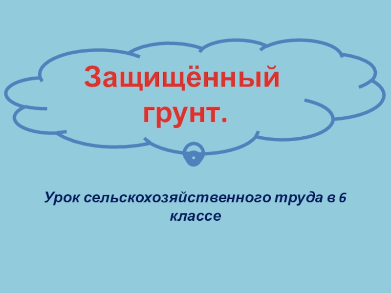 Защищённый
грунт.
Урок сельскохозяйственного труда в 6 классе