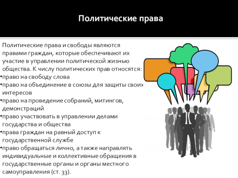 Право на политические объединения. Политические права и свободы представлены свободой. Политические права картинки. Политические права и свободы рисунок. Политические права право на жизнь право на участия и управления.