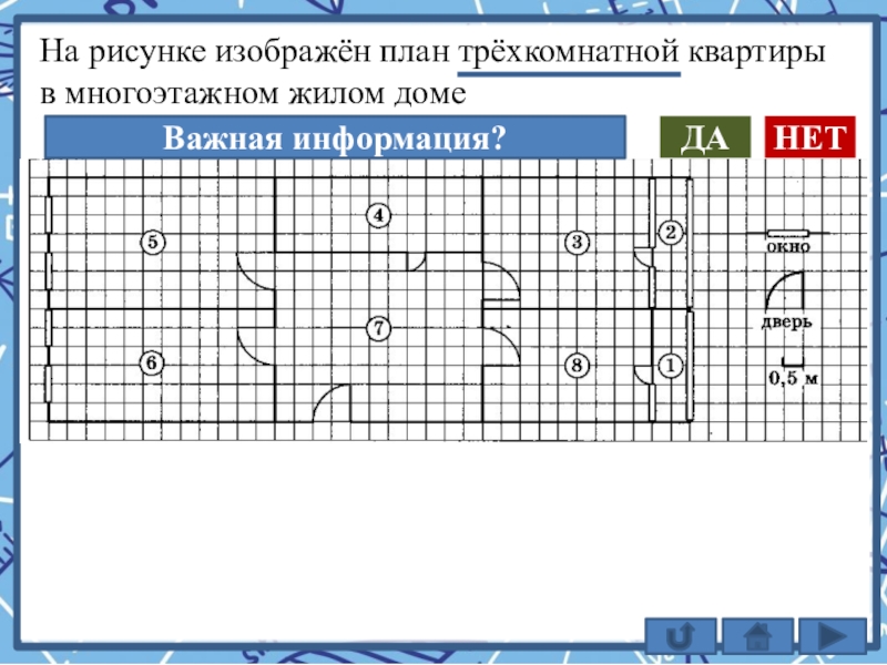 На рисунке изображен план двухкомнатной квартиры в многоэтажном жилом доме в правой