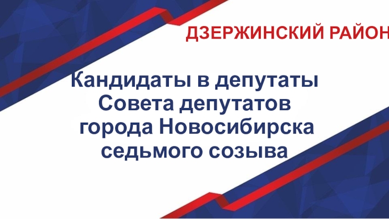 Презентация Кандидаты в депутаты Совета депутатов   города   Новосибирска   седьмого