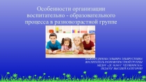 Особенности организации воспитательно - образовательного процесса в