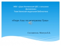 МБУ  Дзун-Хемчикская ЦБС с сельским филиалами Теве-Хаинская модельная