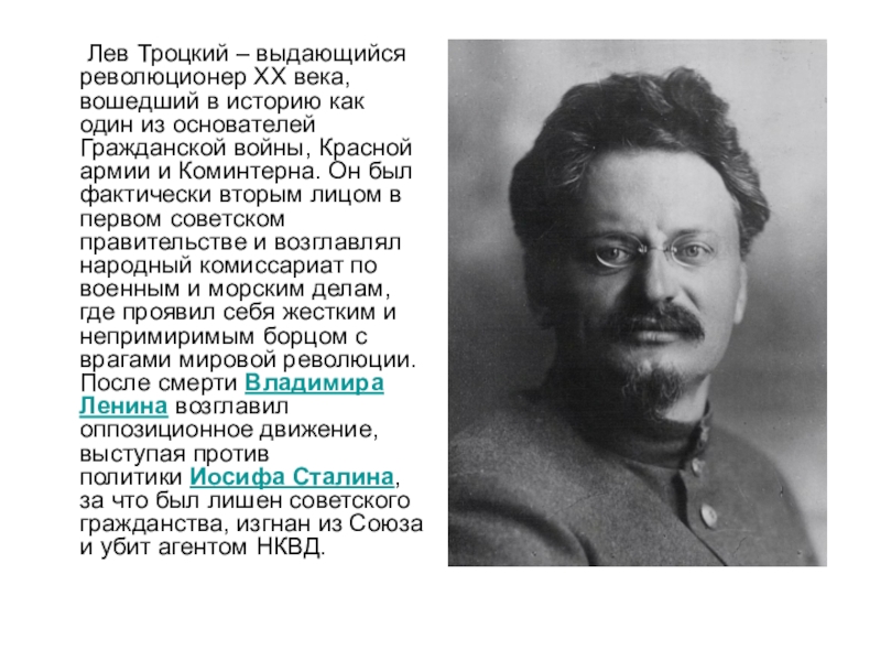 Реферат: Сталин и Троцкий - политические противники