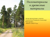 Пиломатериалы
и древесные материалы
Автор презентации: учитель технологии