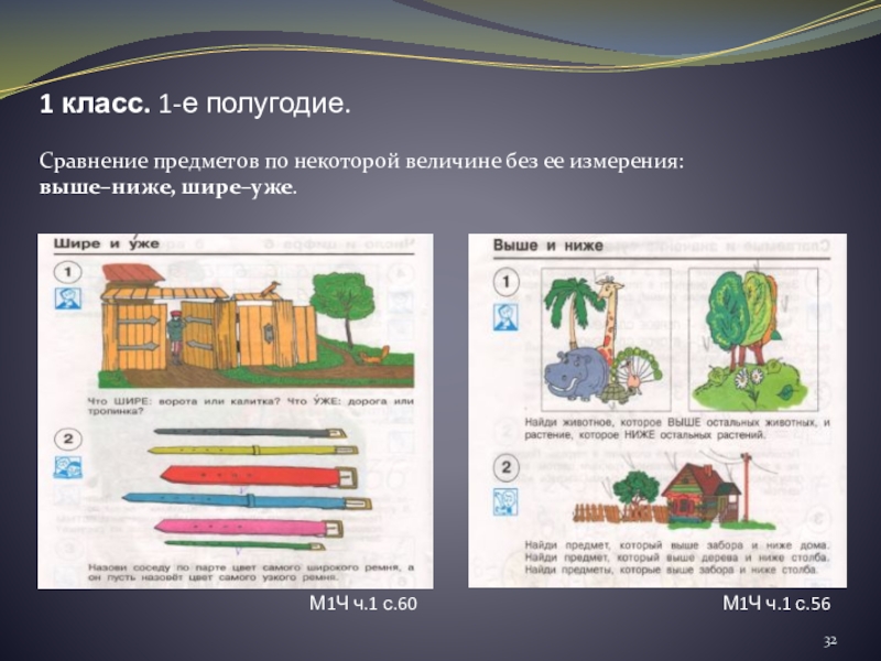 Презентация длина 1 класс. Сравнение предметов по величине. Сравнение объектов. Выше ниже 1 класс. Шире уже выше ниже 1 класс.